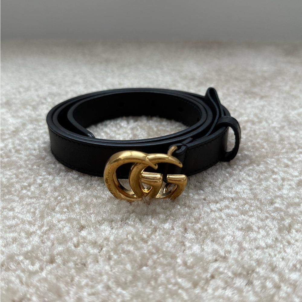 Gucci GG Marmont thin belt - Black
